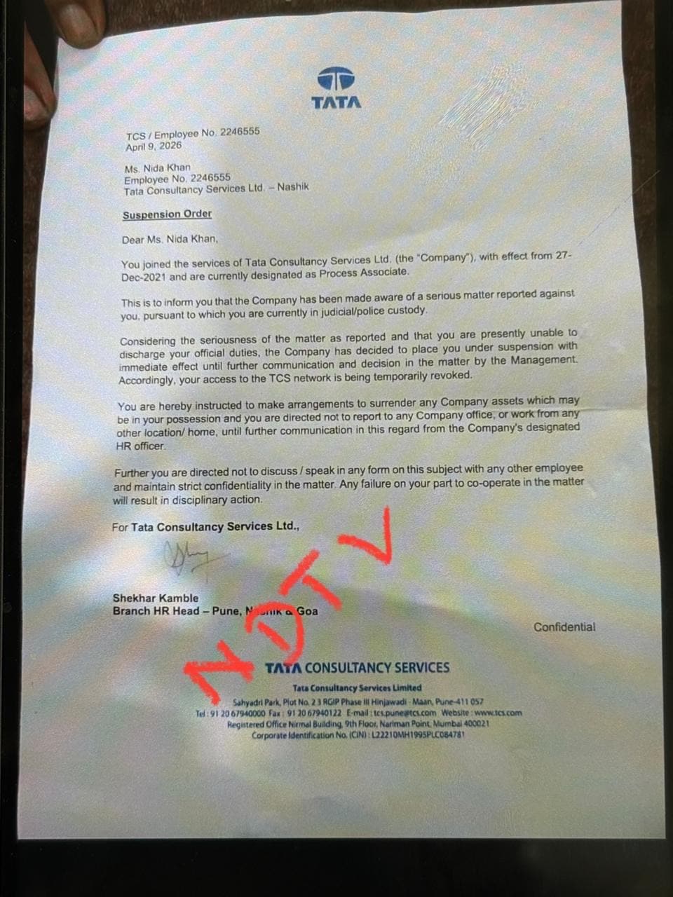 Nida khan moves for anticipatory bail