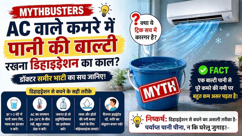 AC वाले कमरे में पानी की बाल्टी रखने से नहीं होता डिहाइड्रेशन? क्&zwj;या कहते हैं डॉक्&zwj;टर, कितनी कारगर है ये ट्र&zwj;िक