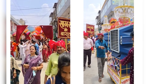 VIDEO: जब सड़क पर बारात के साथ चलने लगा 'चलता फिरता' एयर कूलर, जुगाड़ देख हक्के-बक्के रह गए लोग