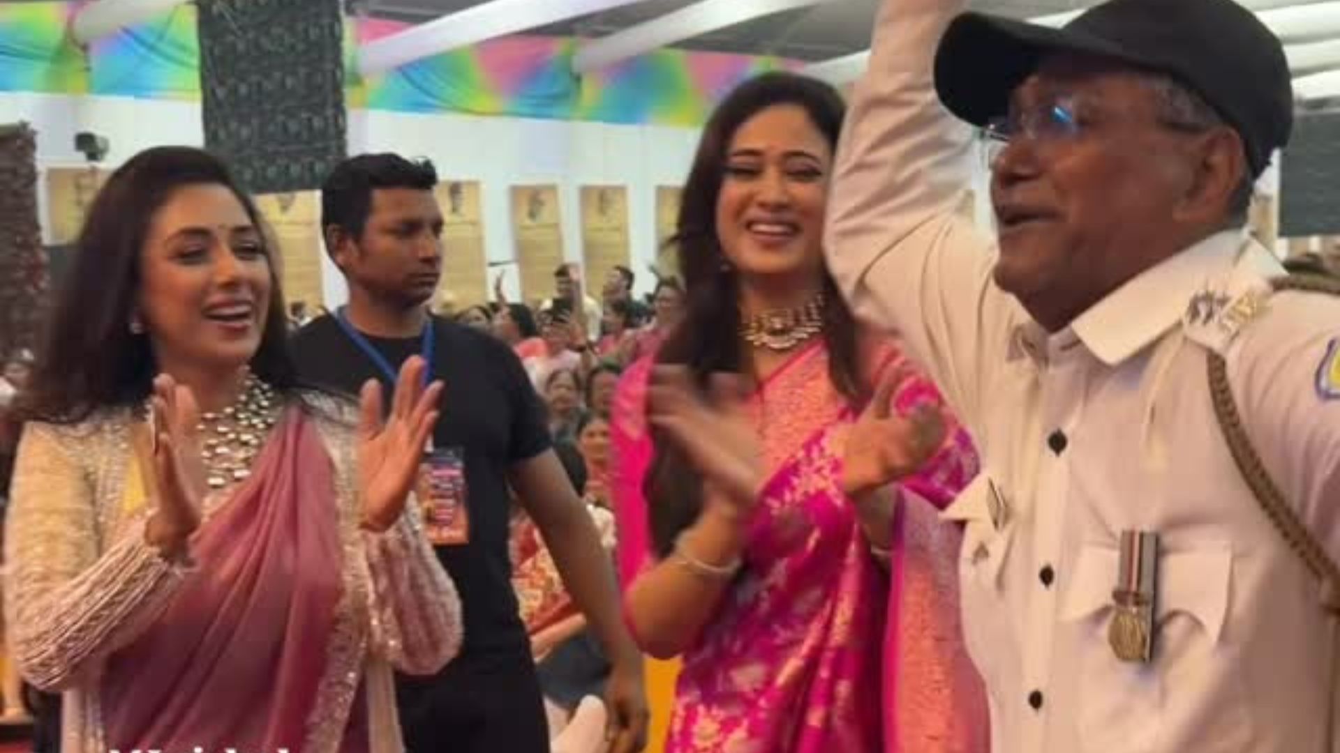 Watch: Rupali Ganguly And Shweta Tiwari Dance With Cop At Mumbai Event