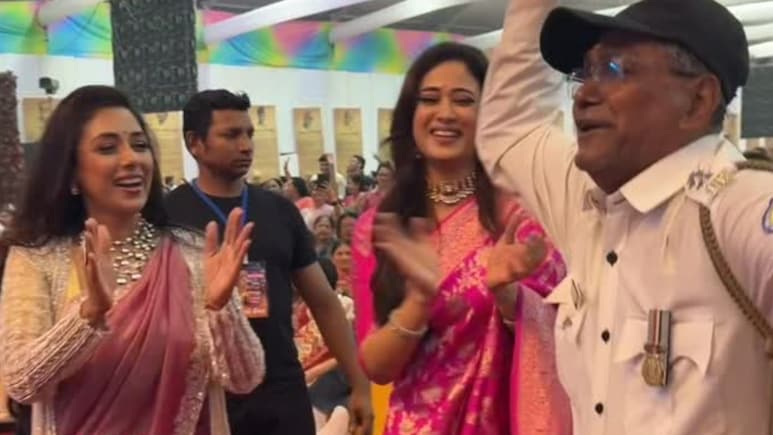 Watch: Rupali Ganguly And Shweta Tiwari Dance With Cop At Mumbai Event