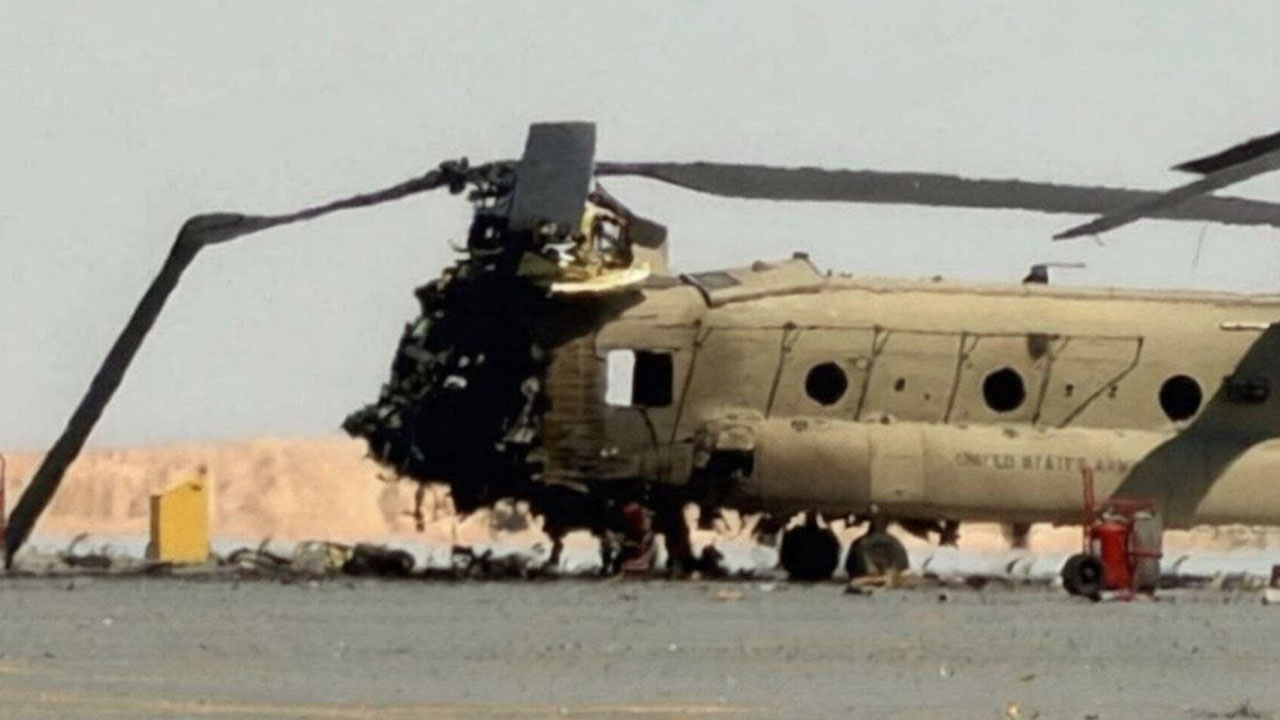 US CH-47 Chinook Helicopter Damaged In Kuwait Attack