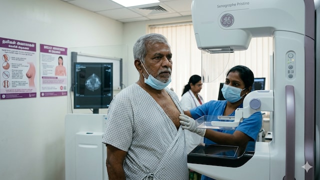 Majority of men reached the hospital only when the breast cancer had already advanced