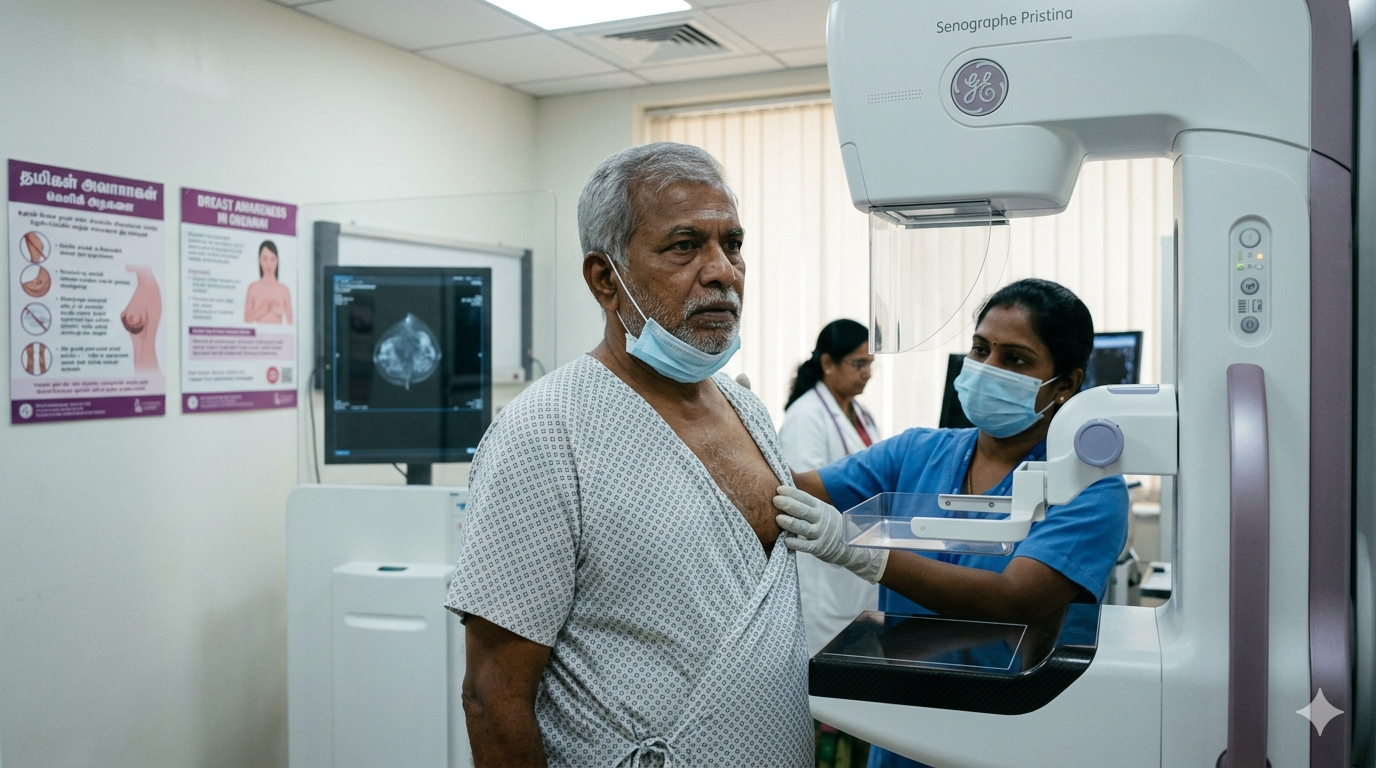 Majority of men reached the hospital only when the breast cancer had already advanced