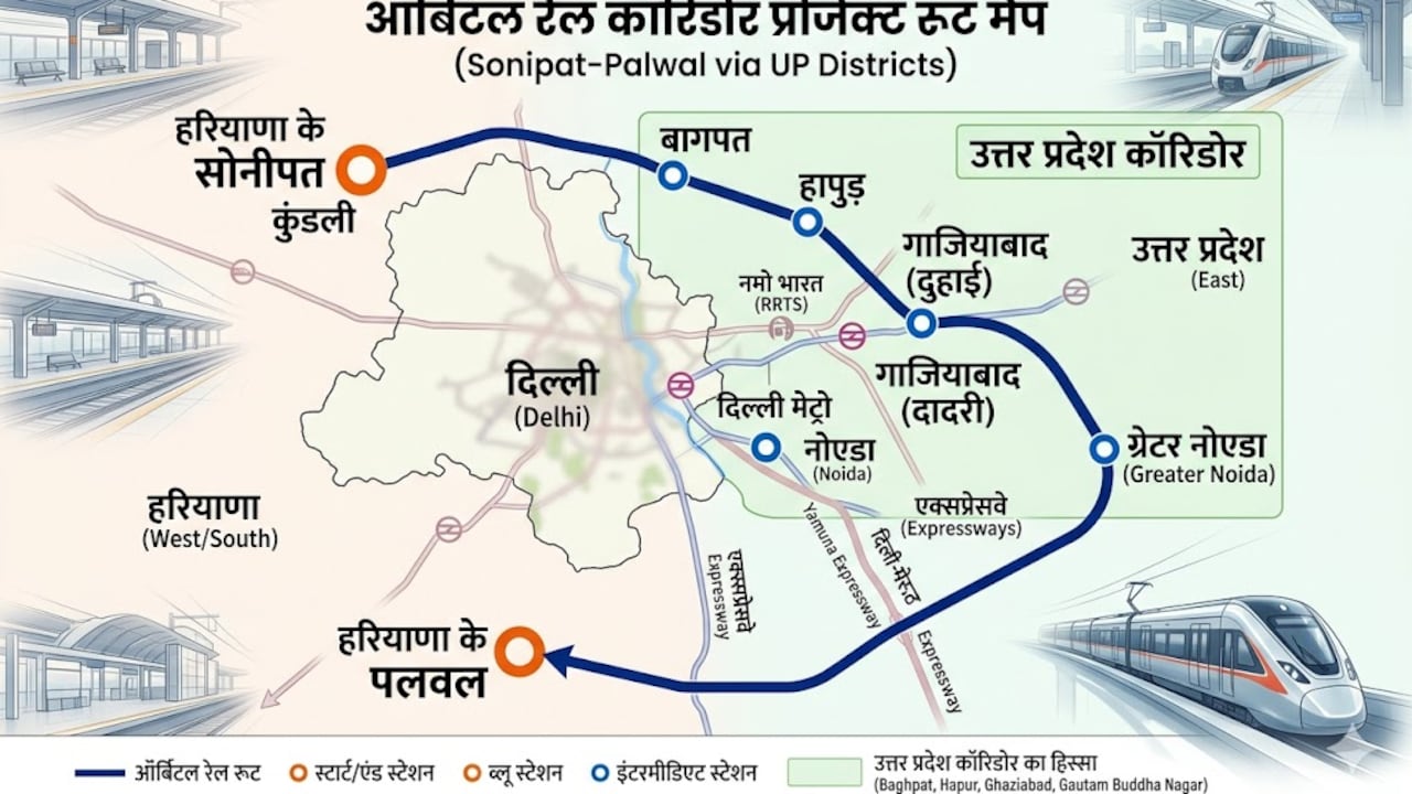 NCR का नया मास्टरप्लान, दिल्ली-यूपी, हरियाणा समेत 4 राज्यों में रिंग रेल दौड़ेगी, 25 शहरों को मिलेगी नमो भारत जैसी हाईस्पीड