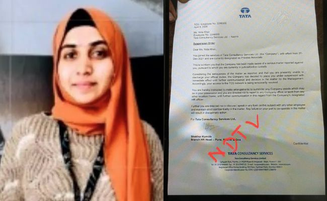 TCS 'Conversion' Accused Nida Khan Suspended Last Week. NDTV Accesses Letter