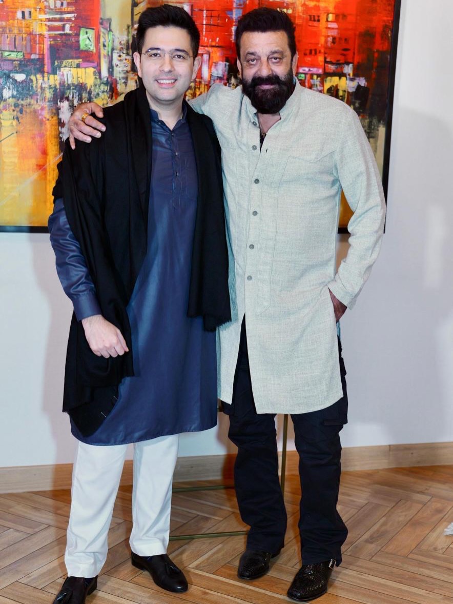 Raghav Chadha Shares Pics With <i>Dhurandhar 2</i> Star Sanjay Dutt At Delhi Home