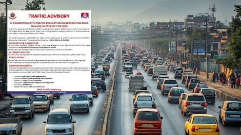 Traffic Advisory: नई रोहतक रोड पर 17 मई तक रहेगा भारी जाम, ट्रैफिक पुलिस ने जारी की एडवाइजरी, इन रास्तों का करें इस्तेमाल