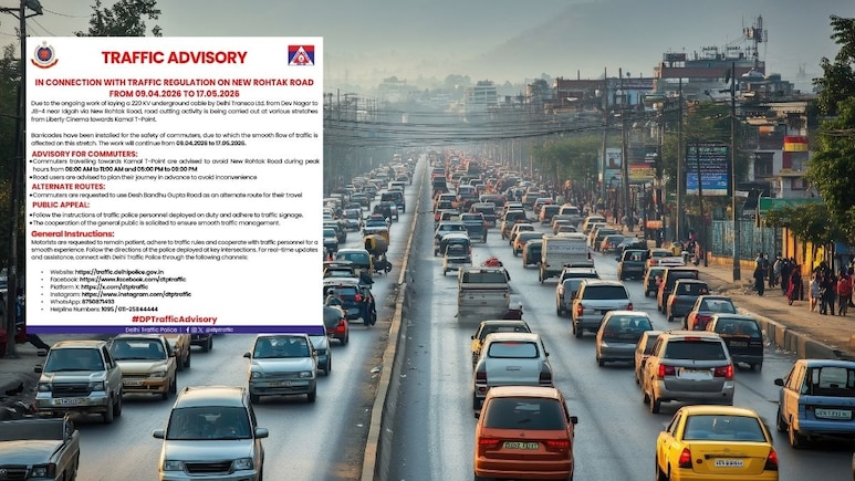 Traffic Advisory: नई रोहतक रोड पर 17 मई तक रहेगा भारी जाम, ट्रैफिक पुलिस ने जारी की एडवाइजरी, इन रास्तों का करें इस्तेमाल