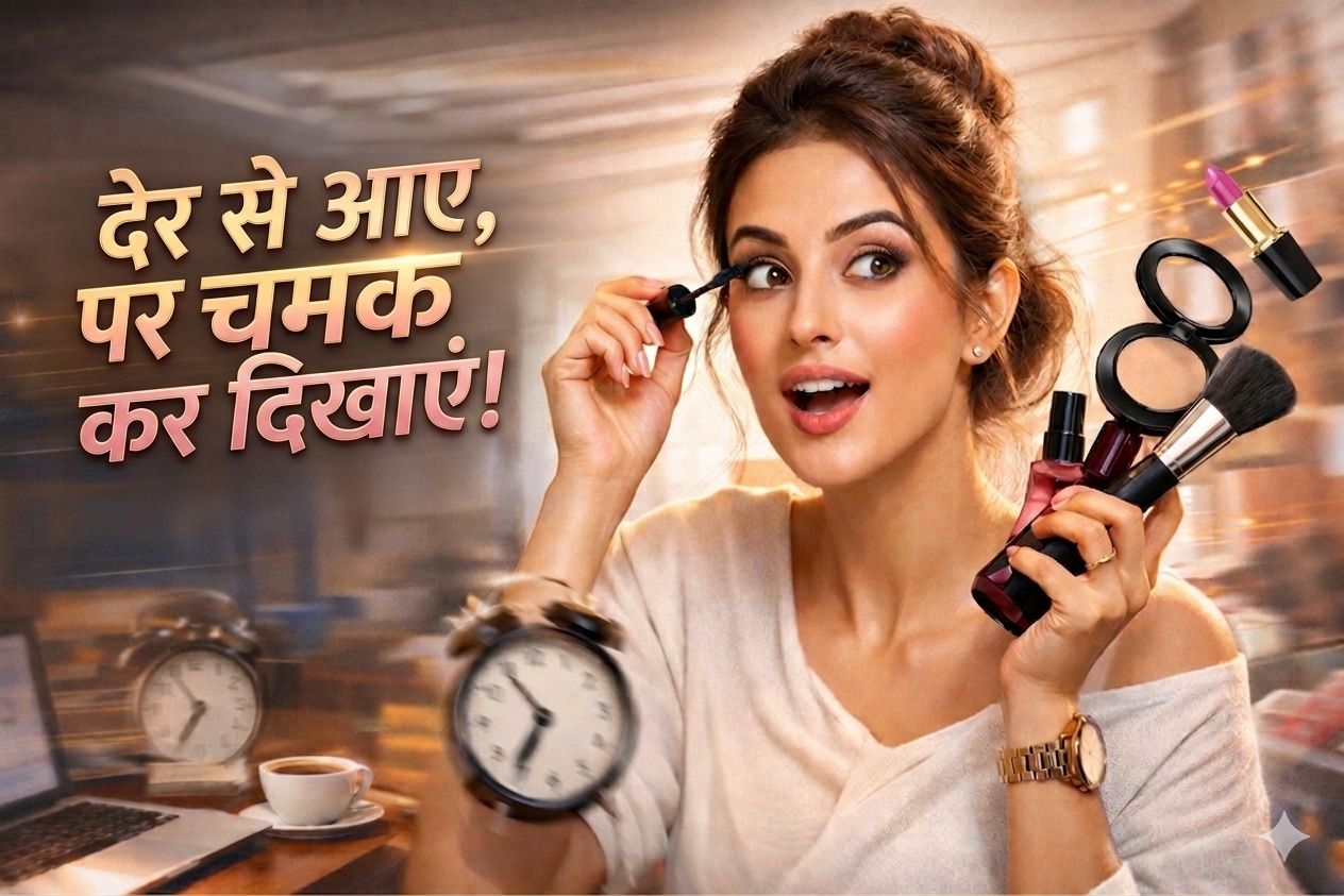 सुबह की भागदौड़ में लेट हो रही हैं? सिर्फ 3 आसान स्टेप्स में पाएं इंस्टेंट ग्लो - क्विक मेकअप रूटीन गाइड