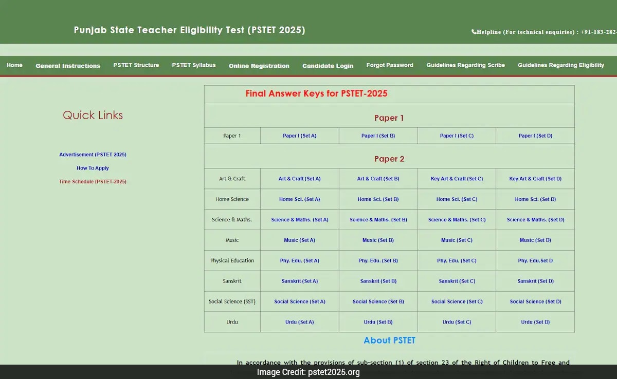 Punjab State Teacher Eligibility Test 2026: Final Answer Key Out, Download Link Here Punjab State Teacher Eligibility Test 2026: Final Answer Key Out, Download Link Here