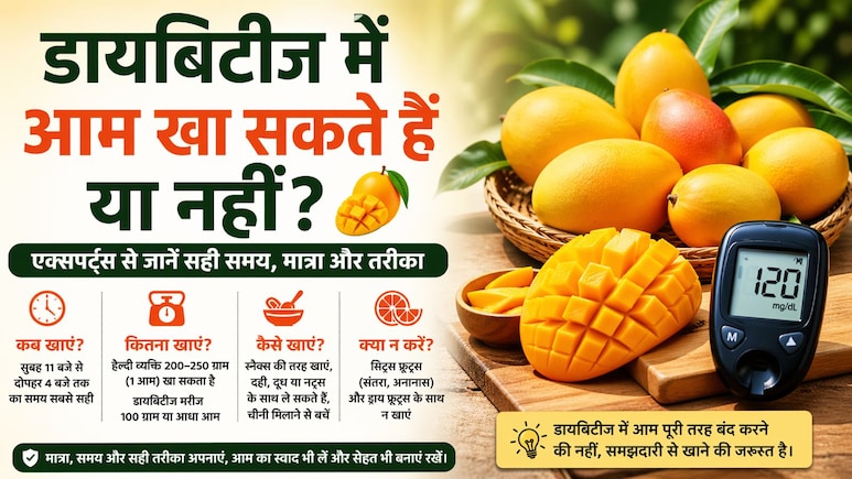 डायबिटीज में आम खाना चाहिए या नहीं? डॉक्टर ने बताया सही समय, मात्रा और खाने का तरीका