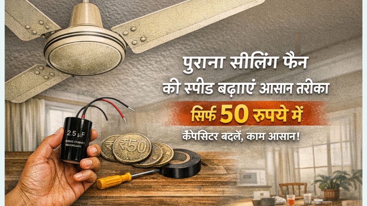 पुराना सीलिंग फैन तेज कैसे करें? 50 रुपये में पंखे की स्पीड बढ़ाने का आसान तरीका