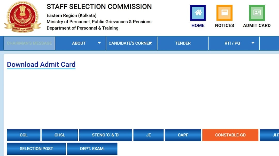 SSC GD Admit Card 2026: Staff Selection Commission Likely To Out Today At ssc.gov.in