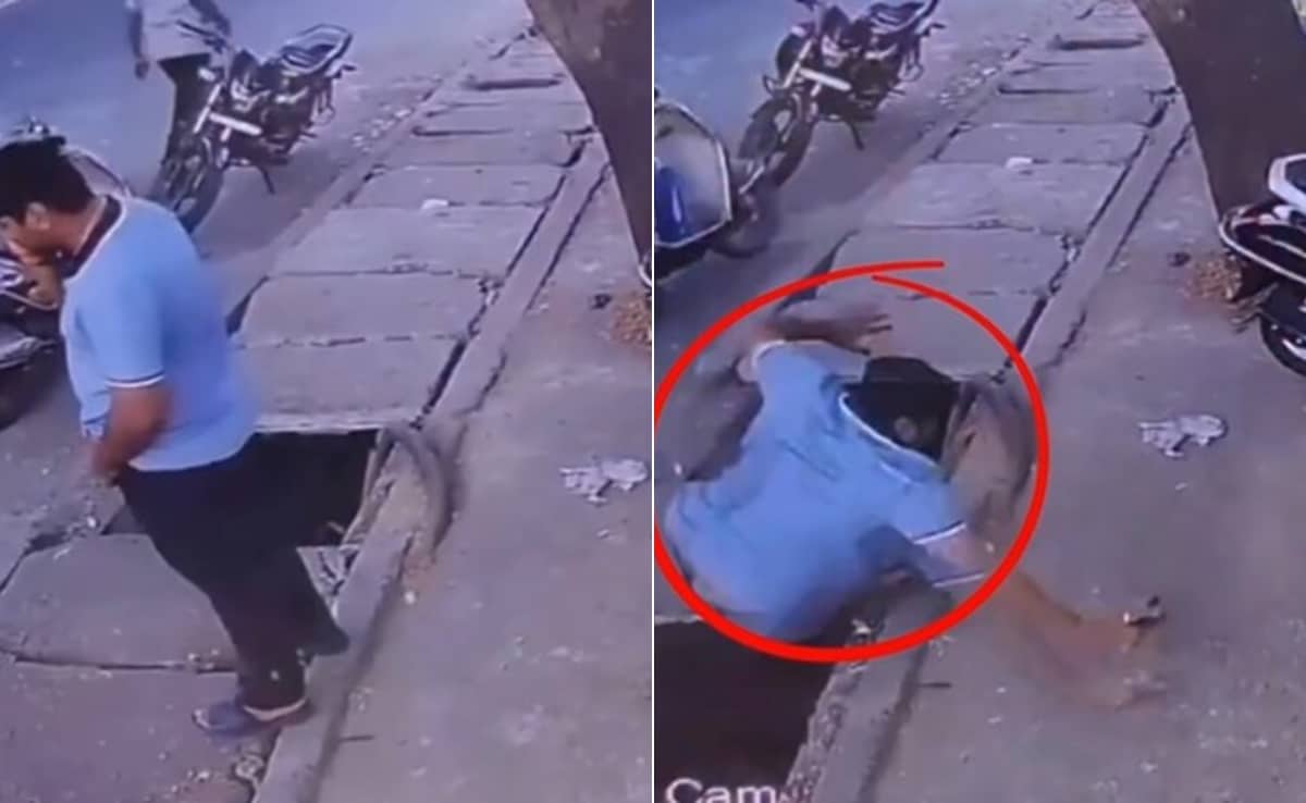 मौत को छूकर टक्क से वापस आया बंदा! गुजरात में नाले में गिरे शख्स का खौफनाक वीडियो