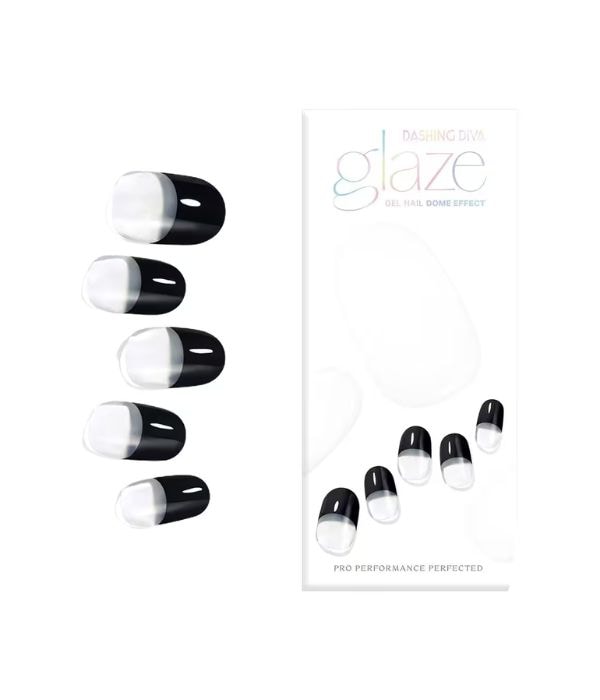 Click To Buy Dashing Diva Gel Nail Dome Effect - Black French