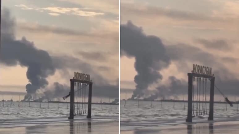 Video: Iranian Girl Swings As Smoke Rises In Background After US-Israel Strike