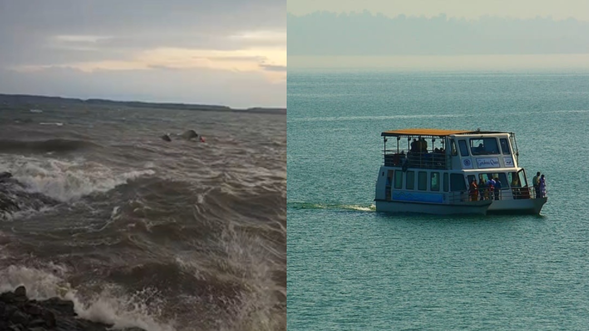 जबलपुर बरगी बाध हादसा: चीखों में बदल गई मस्ती... चंद सेकंड में पानी में समा गया क्रूज, देखें वीडियो&nbsp;