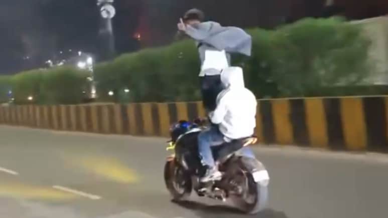Video: Delhi Man Stands On Bike While Riding, Lands In Trouble