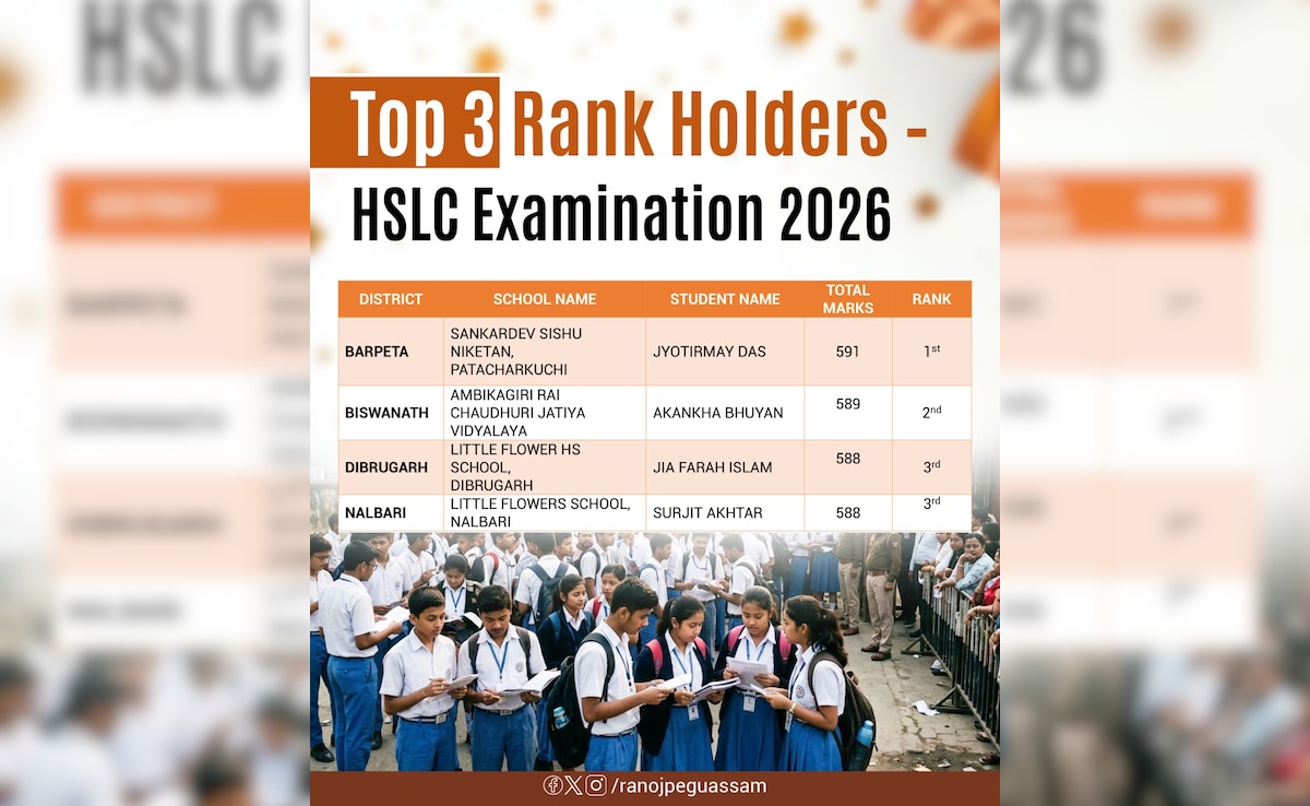 Assam HSLC Results 2026: असम बोर्ड कक्षा 10वीं में ज्योतिर्मय ने किया टॉप,  इतने नंबर लाकर पाया पहला स्थान