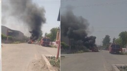 भिंड में चलती डिजायर कार में लगी भीषण आग, शॉर्ट सर्किट की आशंका; चालक ने शीशा तोड़कर बचाई जान