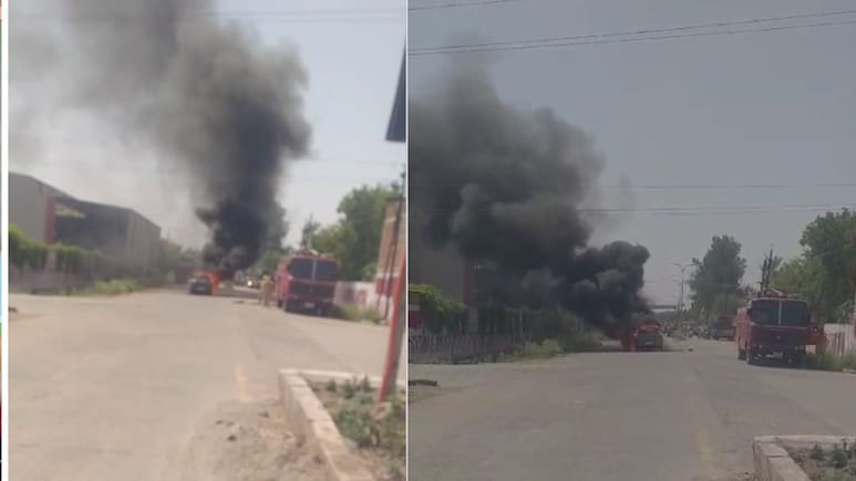 भिंड में चलती डिजायर कार में लगी भीषण आग, शॉर्ट सर्किट की आशंका; चालक ने शीशा तोड़कर बचाई जान