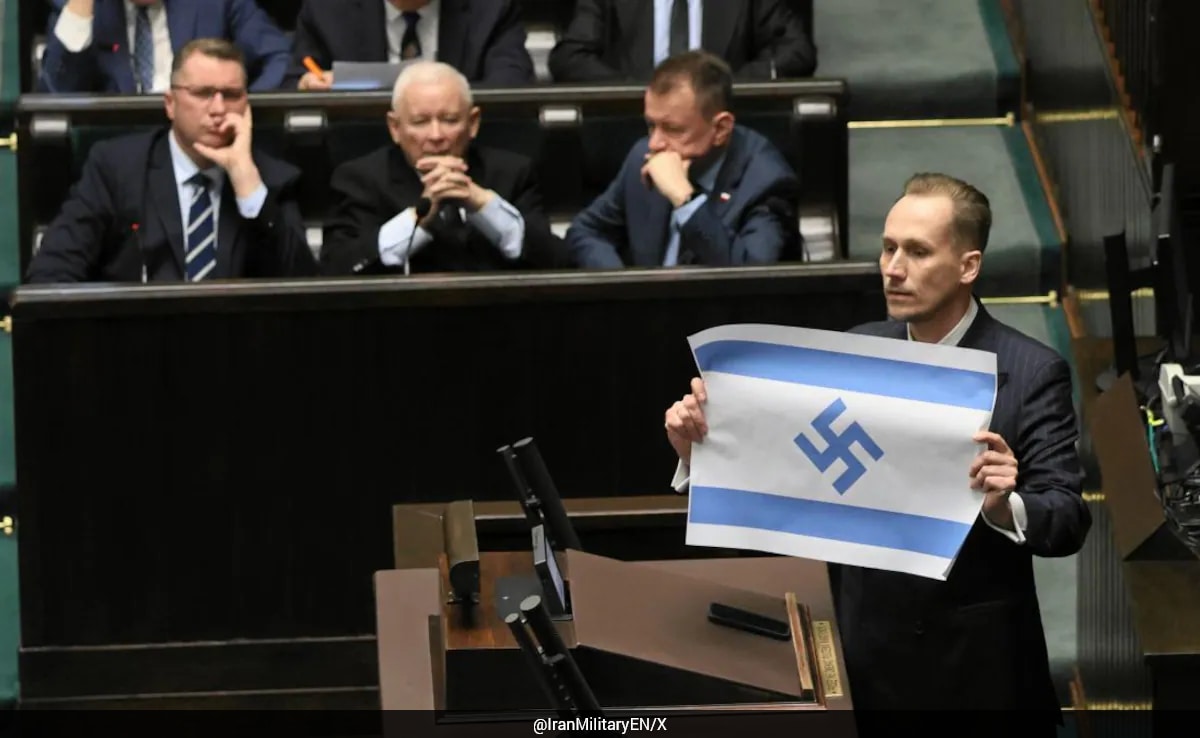 Far-Right Polish MP Draws Outrage With Swastika On Israeli Flag