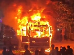 Watch: AC Sleeper Bus Catches Fire In Hyderabad's KPHB Area, Passengers Escape
