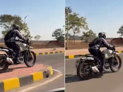 Viral: Royal Enfield Himalayan 450 Being Ridden On Divider, Netizens School Rider On Civic Sense