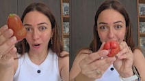 Nauheed Cyrusi Shows How To Eat 'Love Apple' And Which Variant Tastes Better