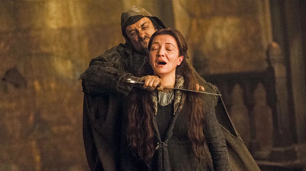 Catelyn Stark killed at The Red Wedding