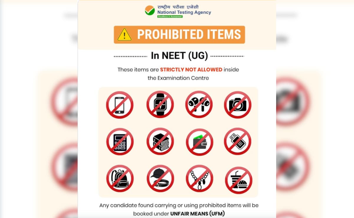 NEET UG 2026: स्मार्ट वॉच से लेकर ईयरफोन तक एग्जाम हॉल में लेकर न जाएं ये चीजें, एनटीए ने जारी की लिस्ट