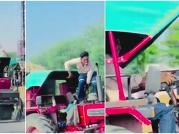 Rajasthan: अवैध बजरी से भरे ट्रैक्टर का स्टीयरिंग छोड़ा, बोनट पर खड़े होकर दिखाई दबंगई; बैलेंस बिगड़ा तो बाहर निकल आई जीभ