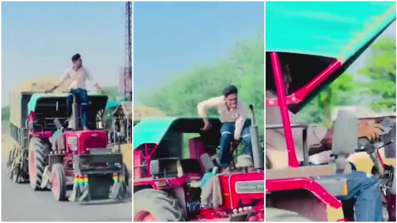 Rajasthan: अवैध बजरी से भरे ट्रैक्टर का स्टीयरिंग छोड़ा, बोनट पर खड़े होकर दिखाई दबंगई; बैलेंस बिगड़ा तो बाहर निकल आई जीभ