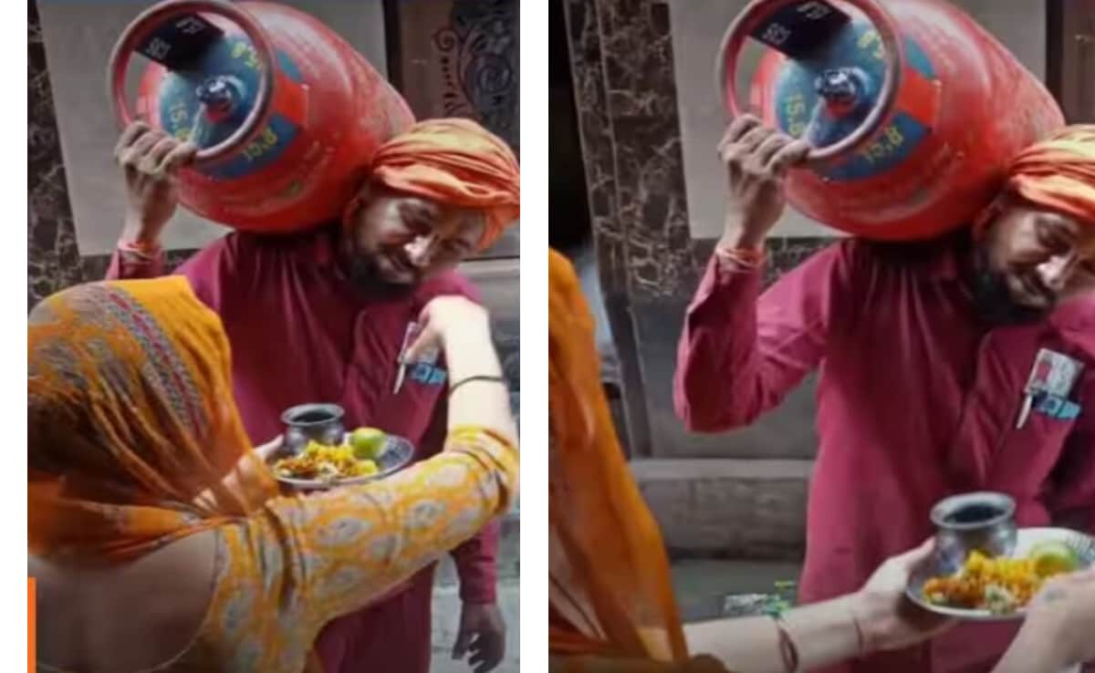 गैस सिलेंडर वाले को 'दामाद' जैसा सम्मान! वायरल वीडियो में महिला ने उतारी आरती, इंटरनेट पर आई कमेंट्स की बाढ़
