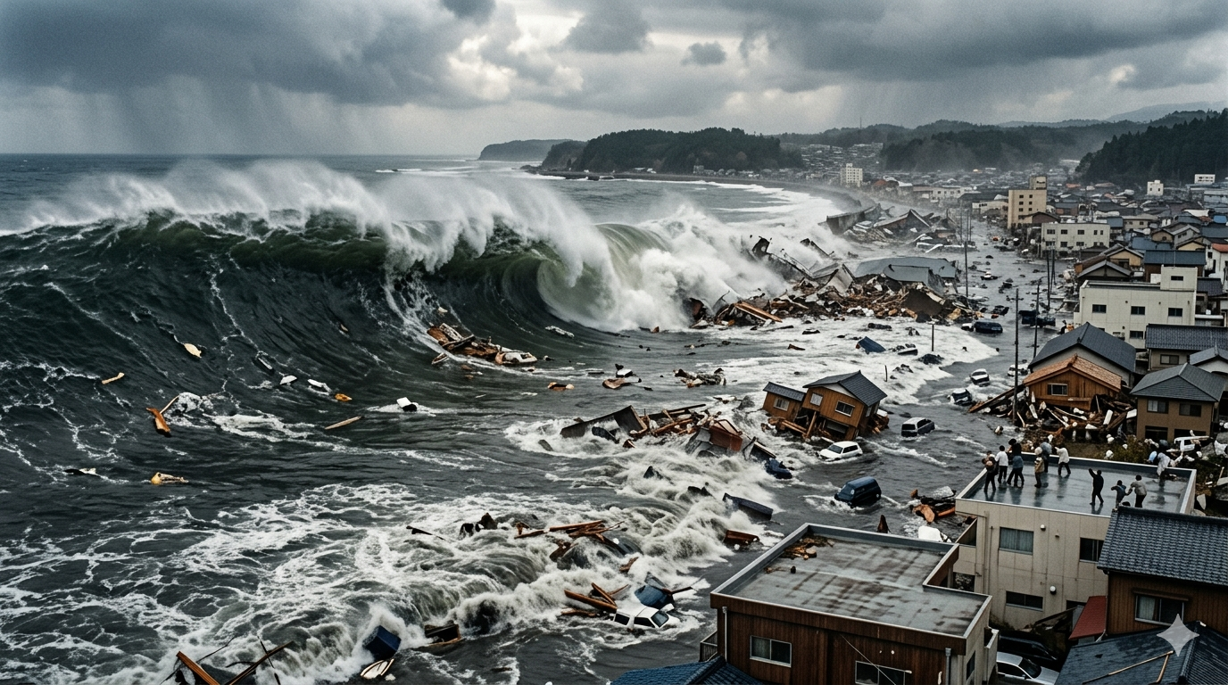 The biggest immediate risk is drowning or trauma from debris