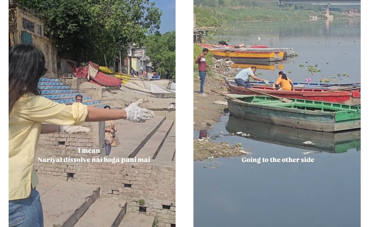 यमुना किनारे हाई-वोल्टेज ड्रामा! नारियल चढ़ाने पहुंचे कपल को महिला ने बीच में ही टोका