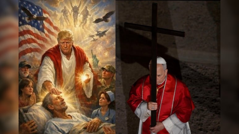 Donald Trump Takes Swipe At Pope Leo Amid Ongoing Feud; Posts AI Image Of Himself As Jesus Christ