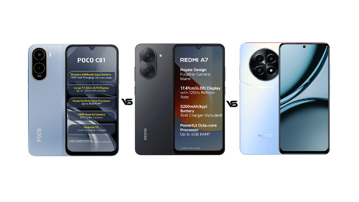 Poco C81 vs Redmi A7 vs Realme Narzo 70x 5G: खरीदने से पहले देखें कौन सा है बेस्ट