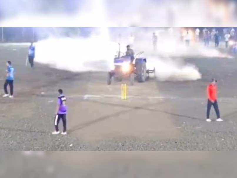 Watch: Tractor Drives Onto Cricket Field In Rural Tournament, Destroys Pitch As Play Is Cancelled. Video Viral