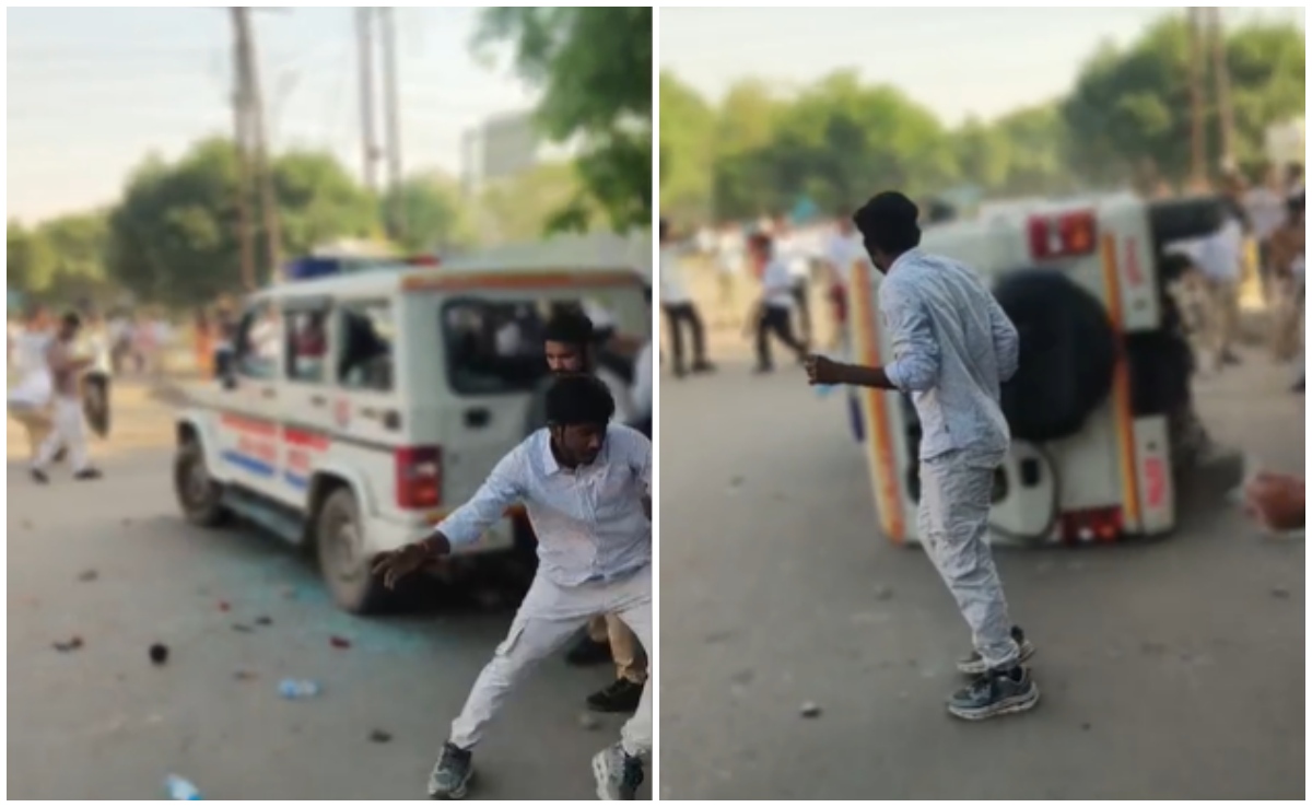 नोएडा में भड़के मजदूर, पुलिस की गाड़ी तोड़ी, वेतन बढ़ोतरी की मांग को लेकर हिंसा,