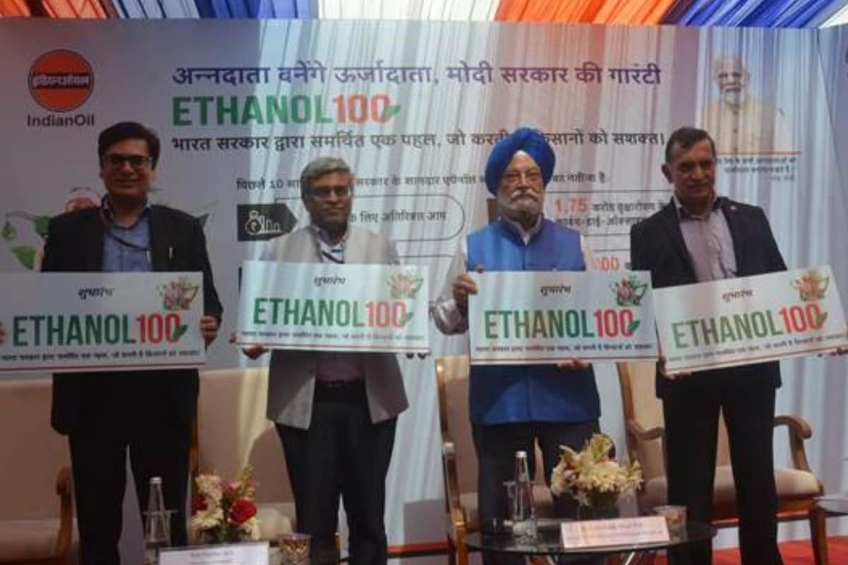 Union Minister Hardeep Singh Puri At Launch Of Ethanol 100 Fuel [Image Source- PIB (2024)]