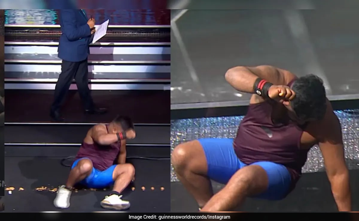 Indian Man Sets World Record By Crushing 110 Walnuts In 30 Seconds