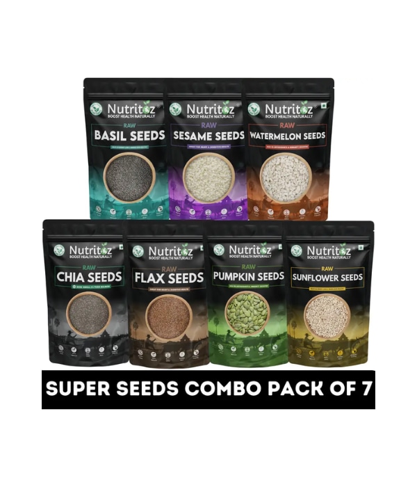 Click here to buy: Nutritoz Raw Mix Super Seeds Combo Pack (Pack of 7)