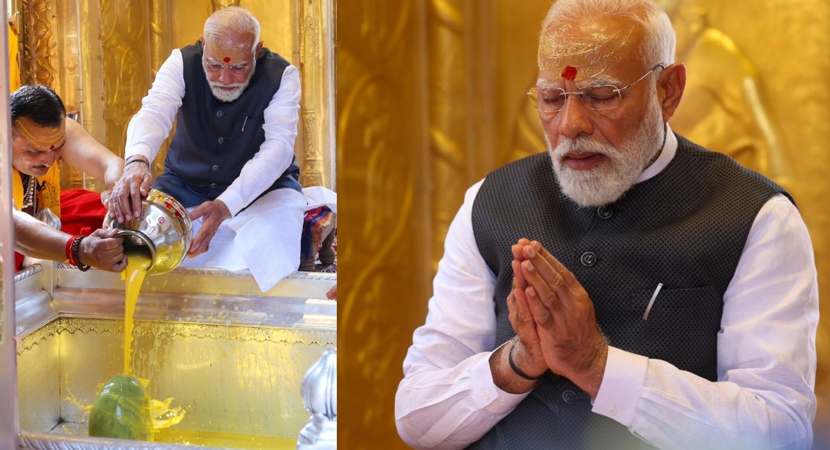 PM Modi Kashi Vishwanath Temple Puja Tilak, Trishul And Damru  
