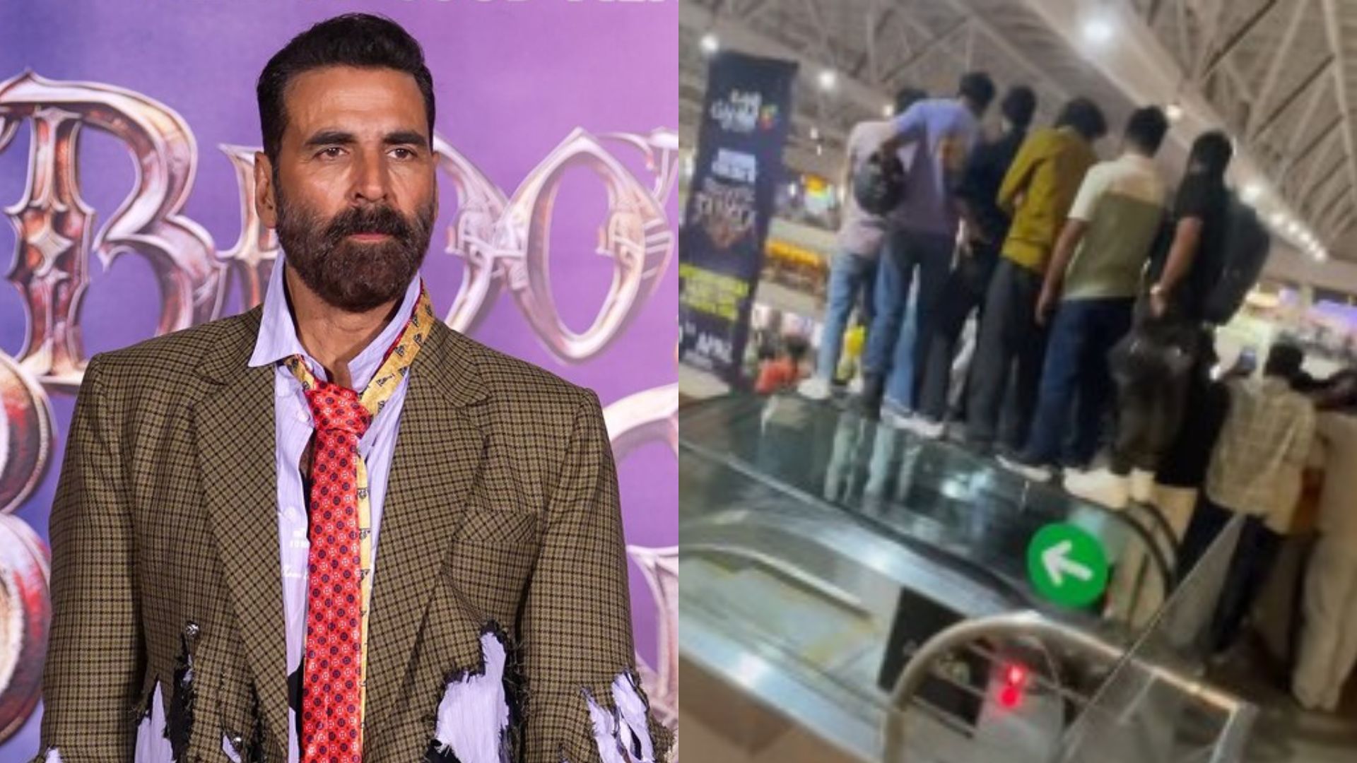 Crazy Viral: Crowd Goes Berserk, Climbs Escalator Handrail To Catch A Glimpse Of Akshay Kumar. Watch