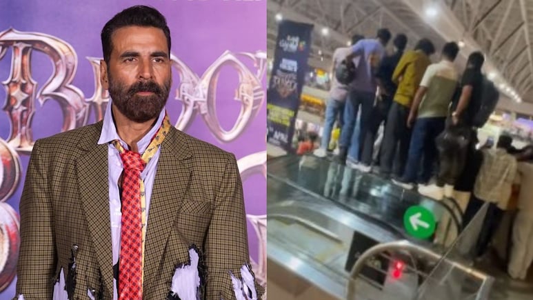 Crazy Viral: Crowd Goes Berserk, Climbs Escalator Handrail To Catch A Glimpse Of Akshay Kumar. Watch