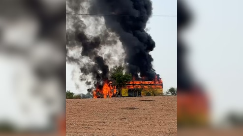 9 Of Family Killed As Car Catches Fire After Collision With Bus In Karnataka