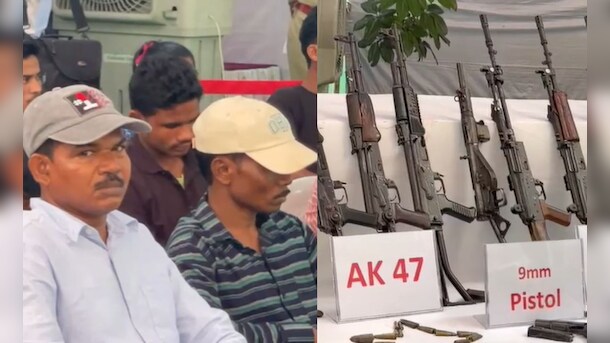 42 Maoists Including Top Commander Sodi Keshalu Surrender In Telangana