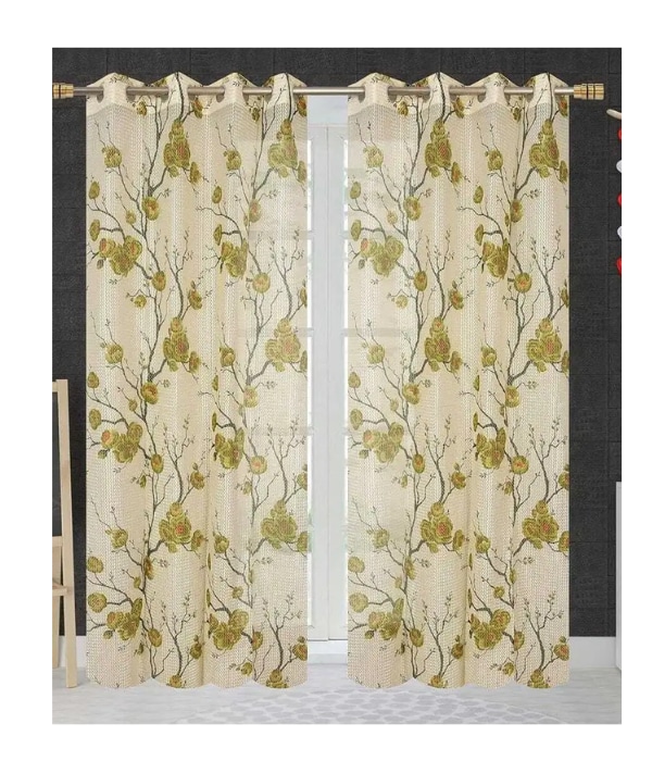 Click here to buy: SMF 152 cm (5ft) Window Curtain (Net Green)
